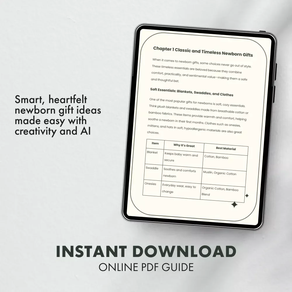 Thoughtful and Practical Gift Ideas for Newborns – Digital Guide for Meaningful and Unique Newborn Gift Ideas | Perfect for Baby Showers, New Parents & Thoughtful Gift-Givers