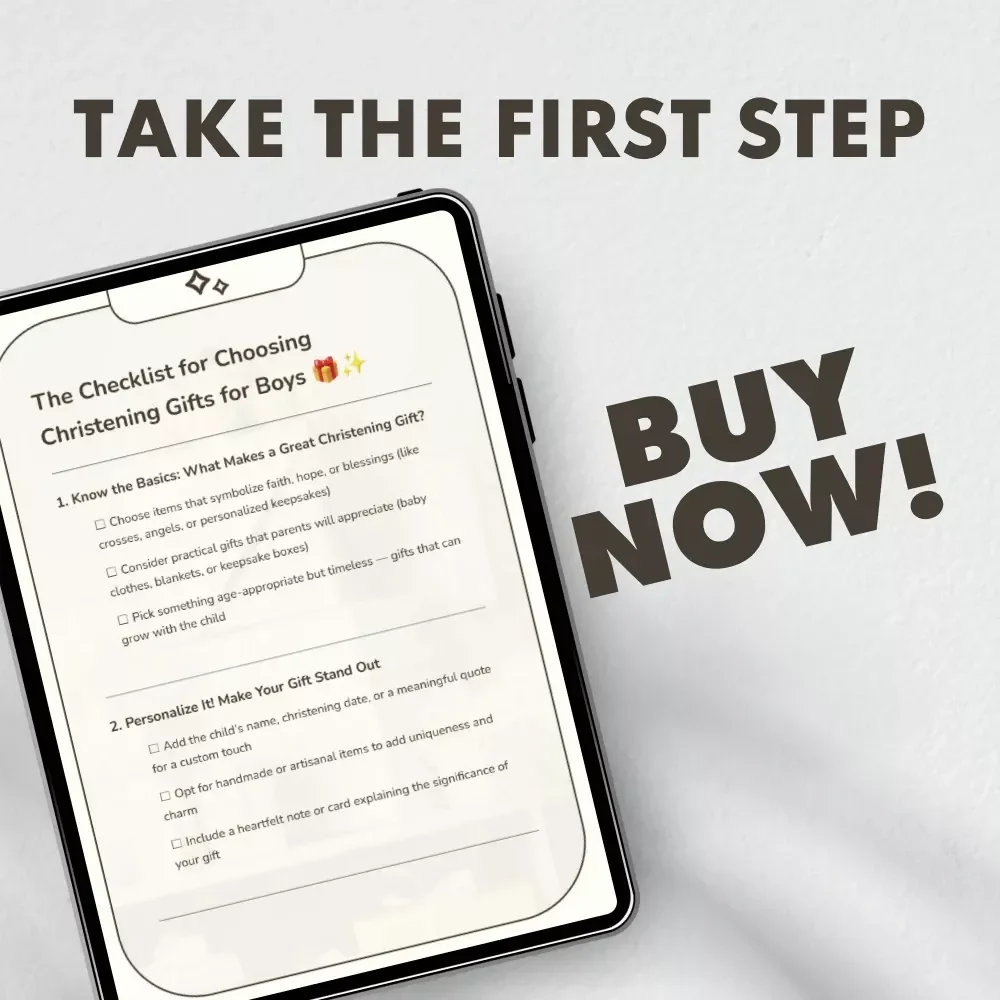 The Checklist for Choosing Christening Gifts for Boys | Printable Digital Download | Thoughtful Baby Boy Baptism Gift Guide, Keepsake, or eBook