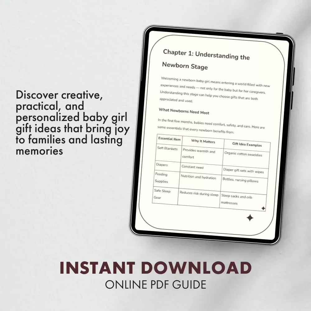 Thoughtful and Delightful Baby Gifts for Girls | Digital eBook Guide for New Parents, Gift Givers & Baby Shower Inspiration | Perfect Baby Gifts for Girls Ideas, Keepsakes & AI Gift Tools
