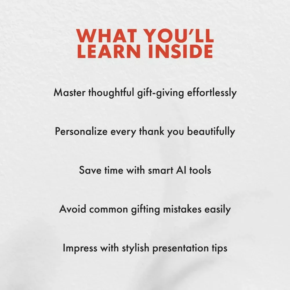 Beyond a Simple Thank You | Digital Download eBook Guide for Thank You Gifts, AI Gift Ideas, Personalized Gifting Etiquette & Creative Thank You Inspiration