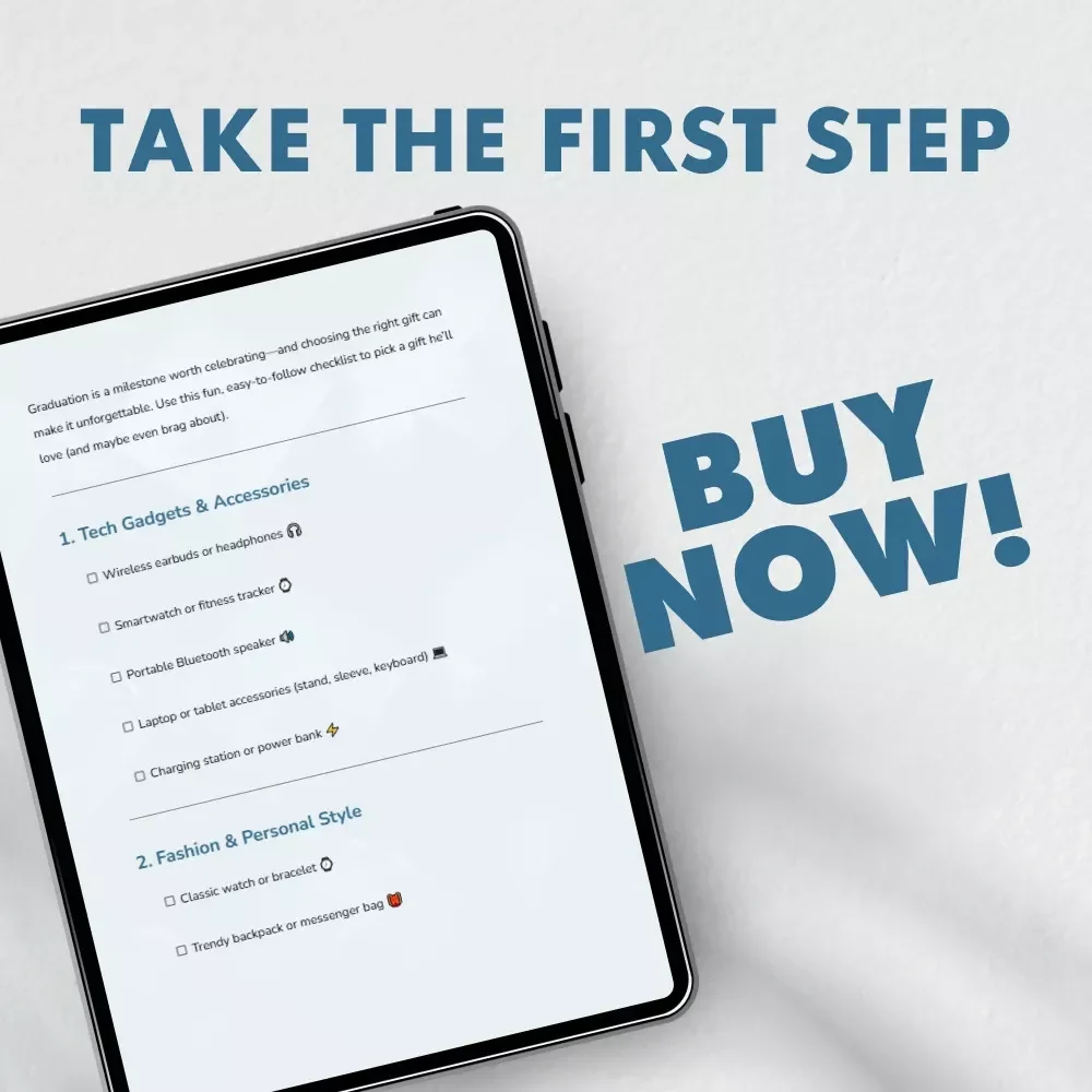 Graduation Gifts Checklist for Him | Ultimate Digital Guide for Finding Perfect Graduation Gifts for Him – Printable & Instant Download