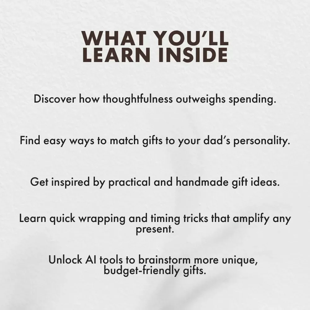 Small Budget Father’s Day Gifts | Cheap Father’s Day Gifts Guide | Affordable, Thoughtful Gift Ideas for Dad | Digital Download eBook & Checklist