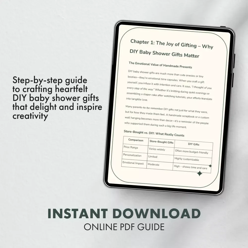 Creating DIY Baby Shower Gifts That Truly Wow | DIY Baby Shower Gifts Guide for Handmade Keepsakes, Crafting Inspiration & Personalized Gift Ideas | Digital Download eBook