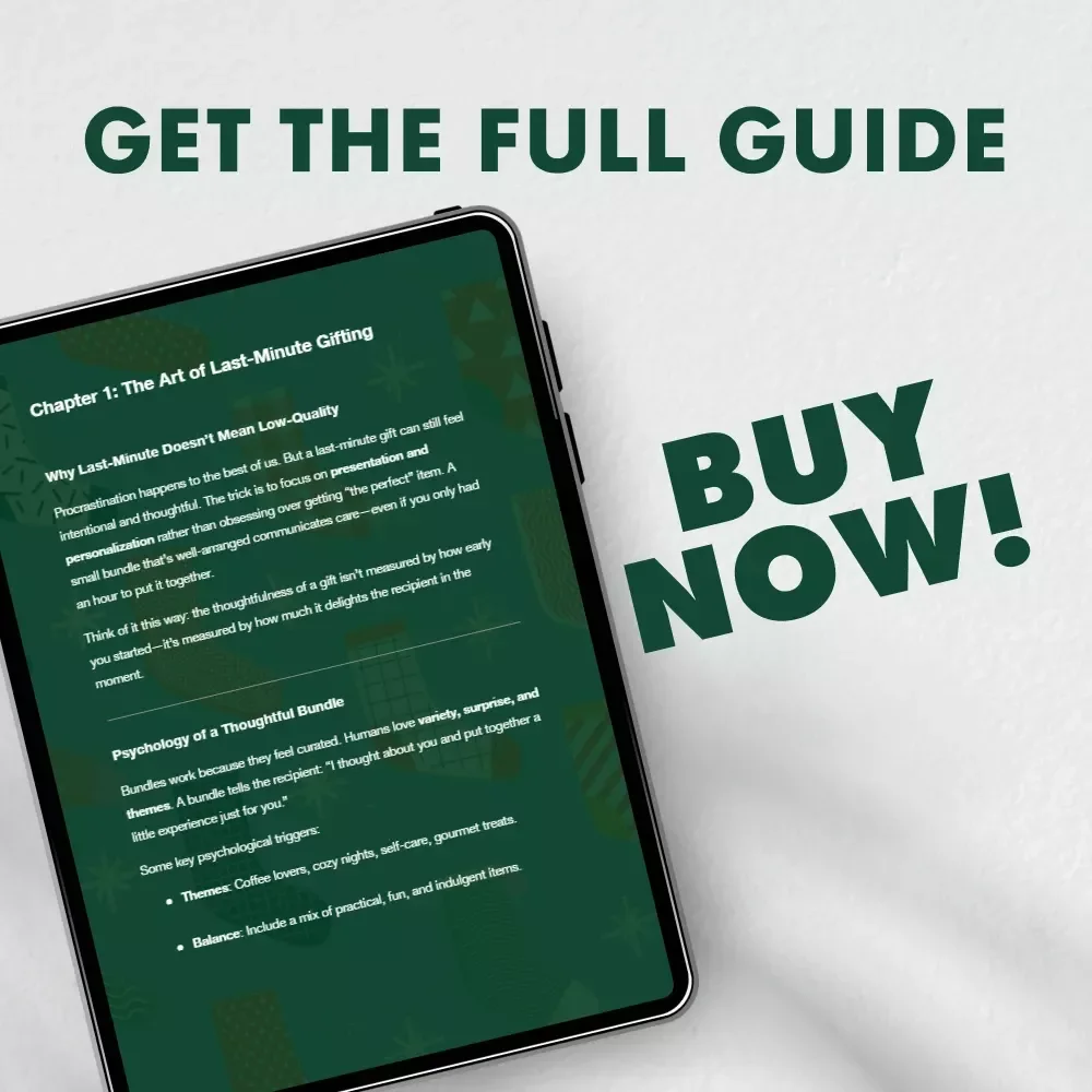 Crafting Last-Minute Gift Bundles That Wow | eBook on How to Make a Last-Minute Gift Bundle | Thoughtful Gifting Guide for Busy Creators, Entrepreneurs & DIY Lovers