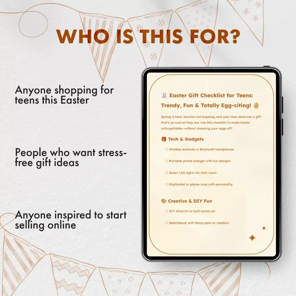 Easter Gift Checklist for Teens: Trendy, Fun & Totally Egg-citing! | Printable Digital Download | Easter Gifts for Teens | Teen Easter Basket Ideas | DIY Teen Gift Planner