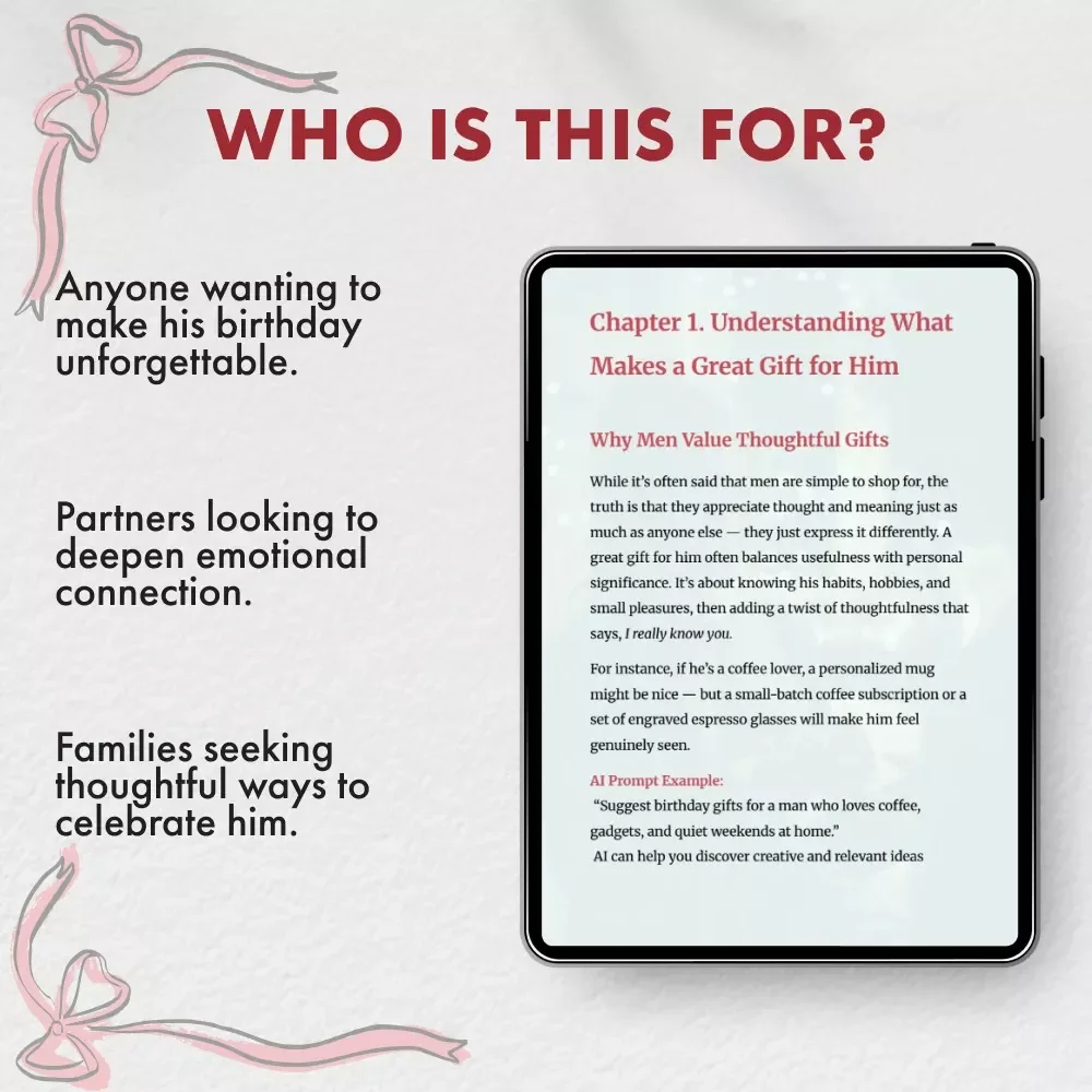 Making His Day Special with the Perfect Birthday Gift | eBook Guide for Thoughtful Birthday Gifts for Him | Romantic, Creative & Budget-Friendly Ideas