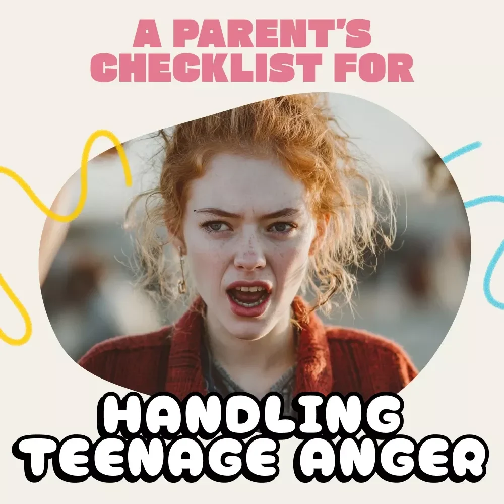 A Parent’s Checklist for Handling Teenage Anger | Printable Digital Download | How to Handle Teenage Anger Guide for Calm Communication, Boundaries & Emotional Support