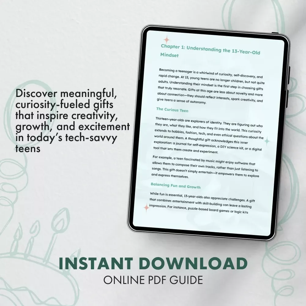 Gifts That Spark Curiosity: The Ultimate Guide for 13-Year-Olds | Inspiring, Creative & Smart Gift Ideas | Digital Download eBook for Parents & Gift Givers | Perfect Guide to Gifts for 13 Year Olds