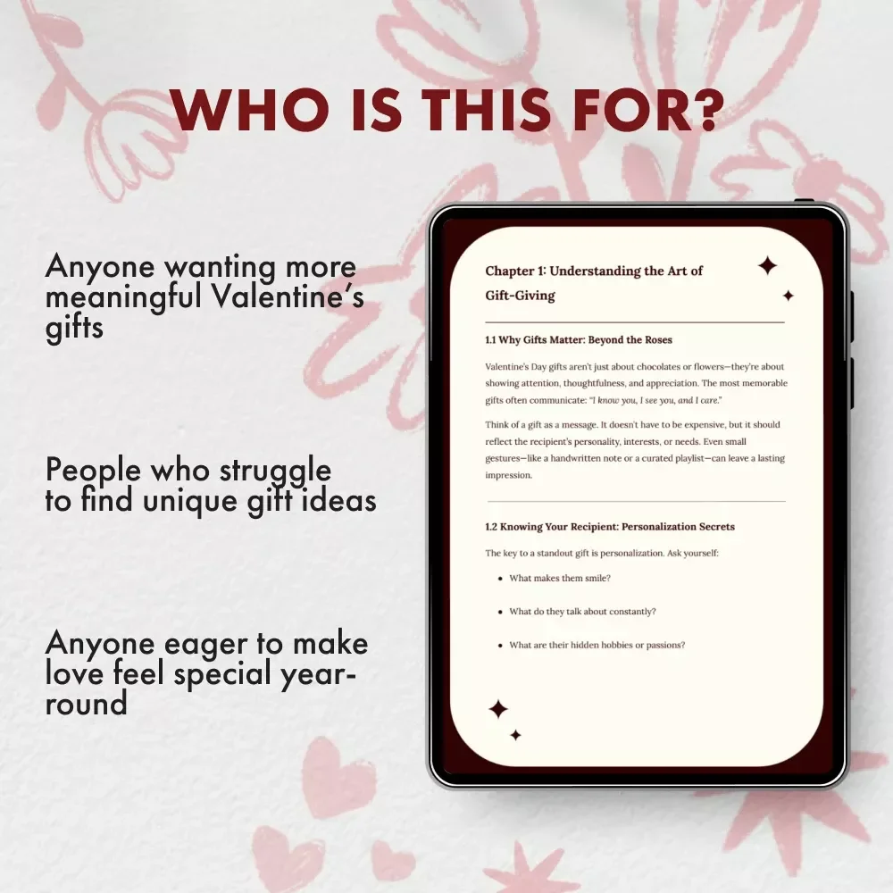 Heartfelt & Smart: The Ultimate Guide to Valentine’s Day Gifts | Digital Download eBook | Thoughtful Gift Ideas, Romantic Tips & Creative Wrapping Inspiration