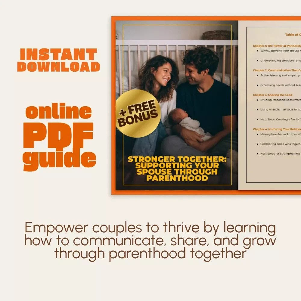 Stronger Together: Supporting Your Spouse Through Parenthood | Relationship Guide for Couples | Digital Download on How to Support Your Spouse When Having Kids