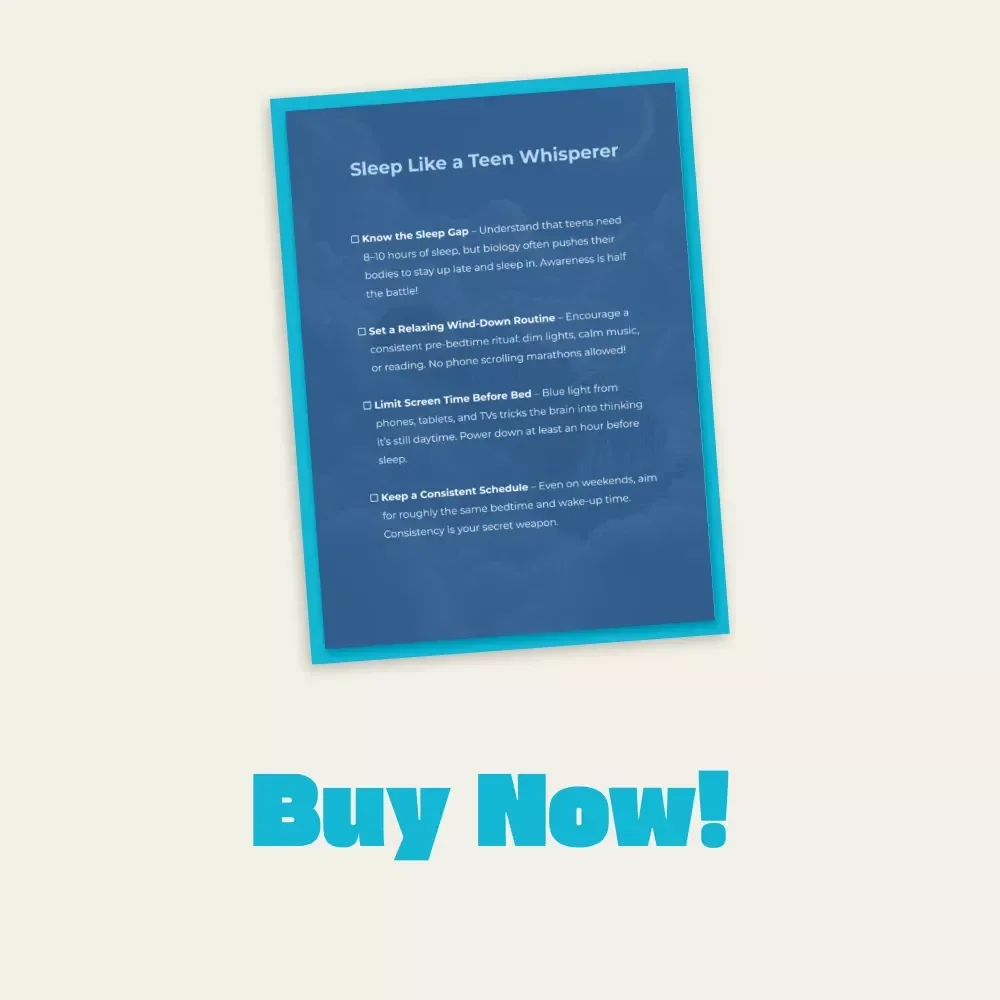 Sleep Like a Teen Whisperer – Digital Guide for Parents & Teens | Better Teen Sleep Habits | Sleep Hygiene eBook | Printable Checklist for Healthy Rest
