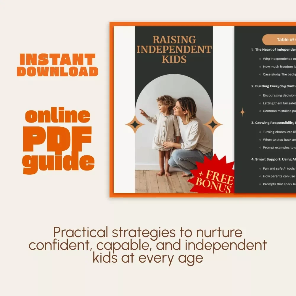 Raising Independent Kids | Parenting Guide for Confidence, Responsibility & Growth | How to Support Your Child's Independence | Digital Download eBook
