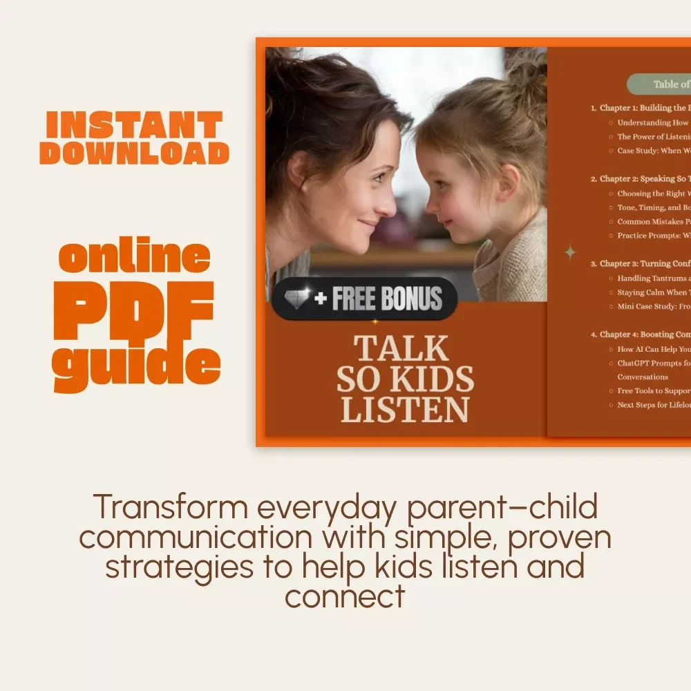 Talk So Kids Listen | Digital Parenting Guide for Better Communication | eBook, Printable PDF, Gentle Parenting Resource