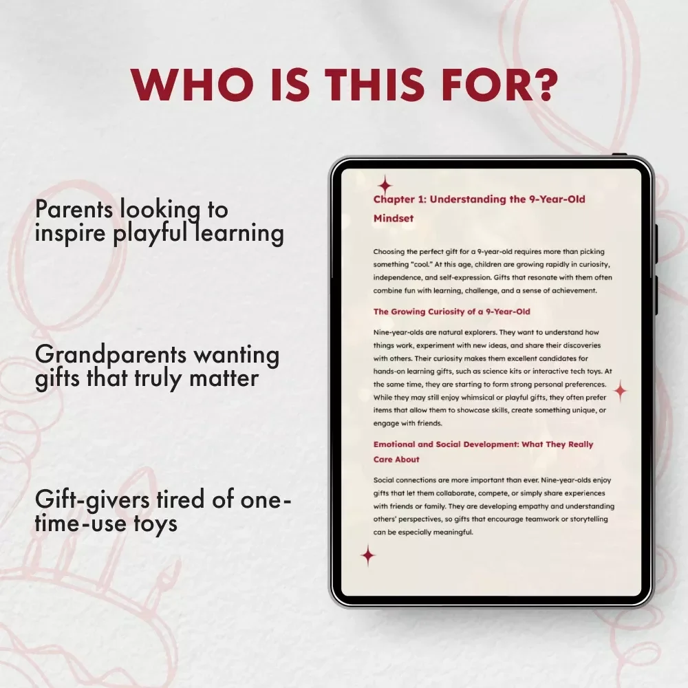 Gifts for 9-Year-Olds: Fun Meets Learning | Ultimate Parent Guide for Choosing Educational, Creative & Fun Gifts for 9 Year Olds | Digital Download eBook & Gift Planning Resource