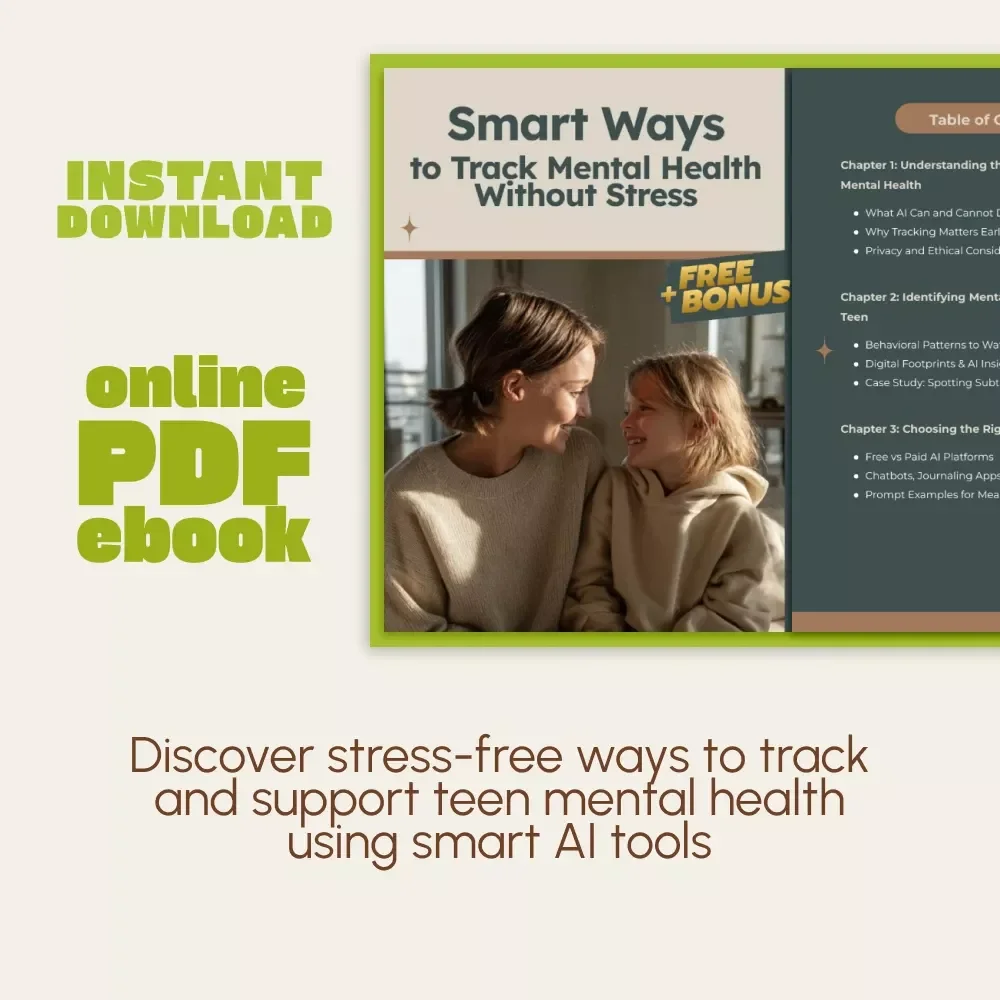 Smart Ways to Track Mental Health Without Stress | AI Guide for Parents | How to Use AI to Track Your Teen's Mental Health | Digital eBook Download