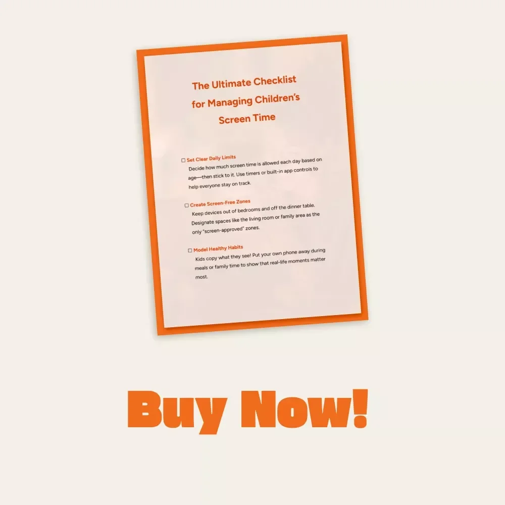The Ultimate Checklist for Managing Children’s Screen Time | Printable Family Guide | Digital Download for Parents | How to Manage Screen Time for Children