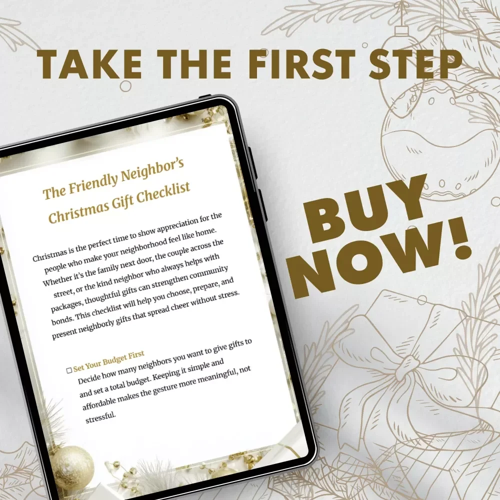 The Friendly Neighbor’s Christmas Gift Checklist | Printable Holiday Guide for Neighbor Gifts | Tips for Gifts for Neighbors on Christmas | Digital Download