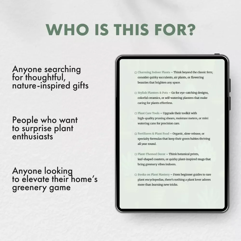 Gifts Every Plant Lover Will Adore – Printable Gift for Plant Lover Checklist | Digital Download eBook | Ultimate Green Thumb Gift Ideas Guide