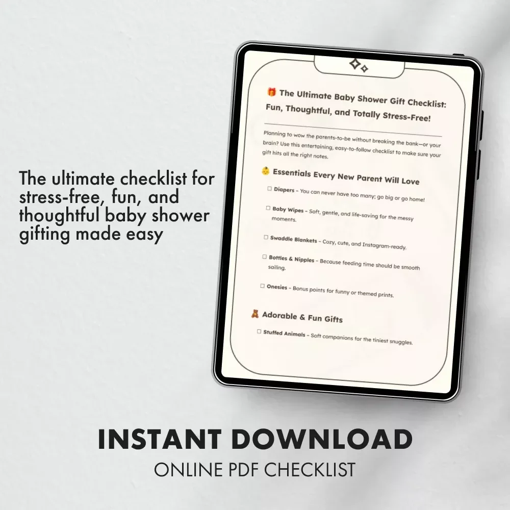 The Ultimate Baby Shower : Fun, Thoughtful, and Totally Stress-Free! | Printable Baby Shower Checklist | Digital Download Gift Guide for New Parents