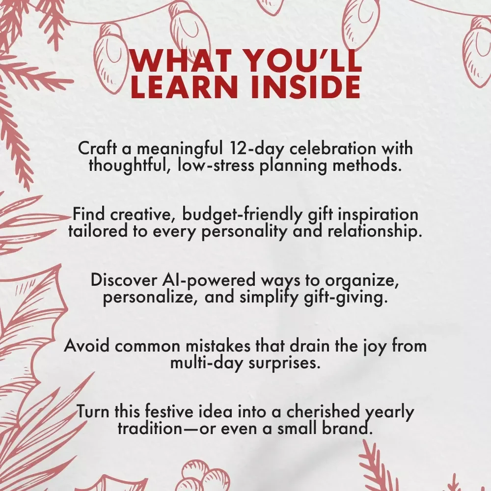 12 Days of Christmas Gift Magic | 12 Days of Christmas Gift Ideas eBook | Holiday Gift Planning Guide for Couples, Families & Friends