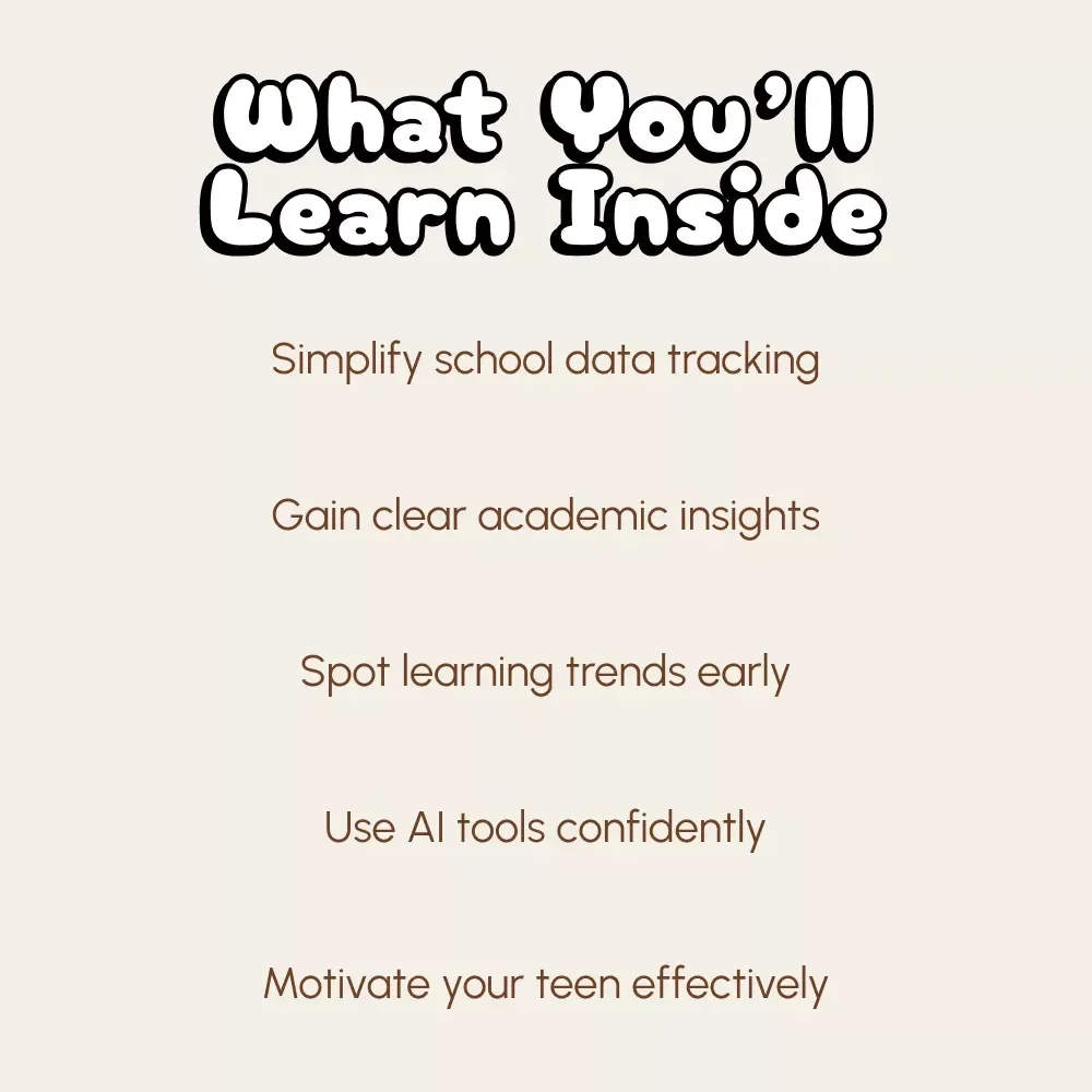 Tracking Your Teen’s Academic Progress Made Easy | AI Parent Guide | How to Use AI to Track Your Teen’s Academic Progress | Digital Download eBook for Smart Parenting Success