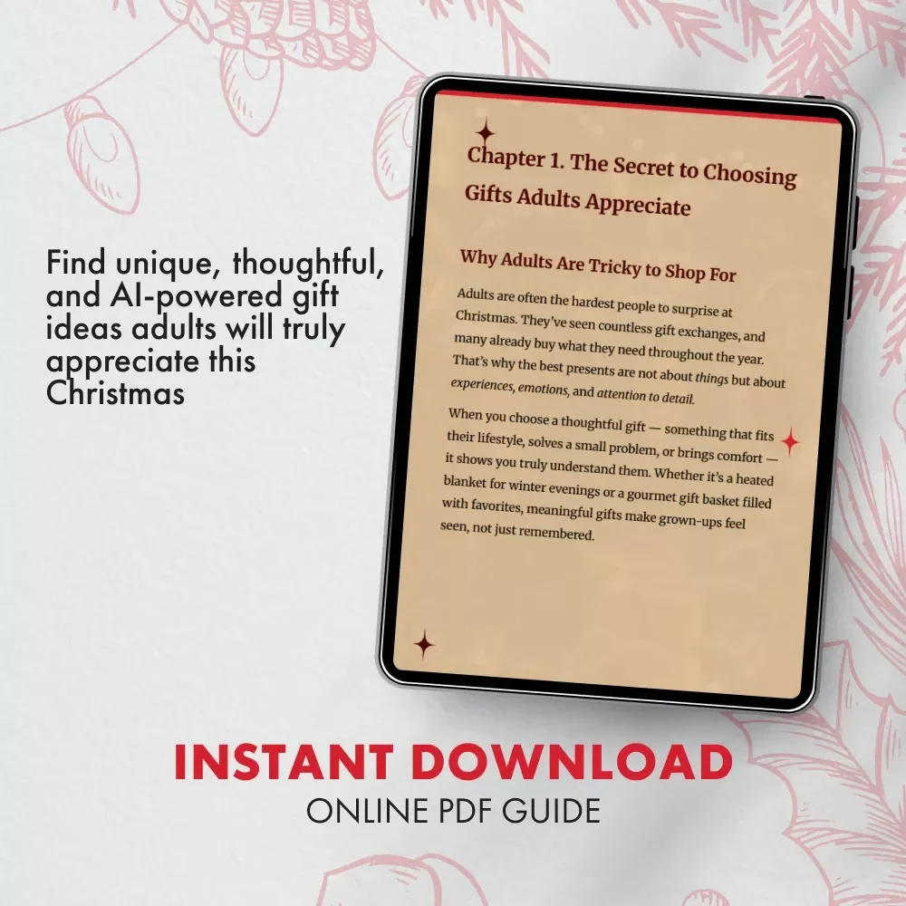 Gifts Adults Actually Love This Christmas | Digital Holiday Gift Guide for Him & Her | Top Christmas Gifts for Adults | Printable Gifting Inspiration eBook