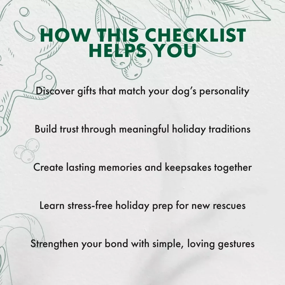 Your Rescue Dog’s First Christmas Gift Planner | Printable Holiday Checklist for New Pet Parents | Digital Download for Rescue Dog First Christmas Gift Ideas
