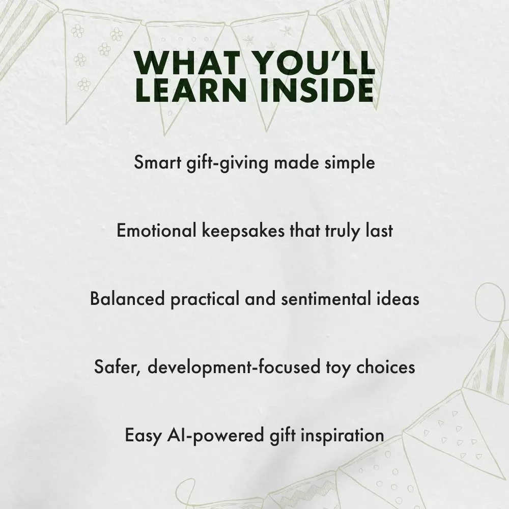 Heartfelt First Birthday Gift Ideas | eBook for Parents, Grandparents & Friends | Digital Download Guide for Unique First Birthday Gift Ideas, Keepsakes & Creative Inspiration