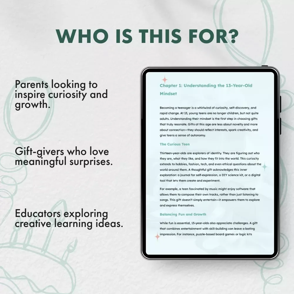 Gifts That Spark Curiosity: The Ultimate Guide for 13-Year-Olds | Inspiring, Creative & Smart Gift Ideas | Digital Download eBook for Parents & Gift Givers | Perfect Guide to Gifts for 13 Year Olds