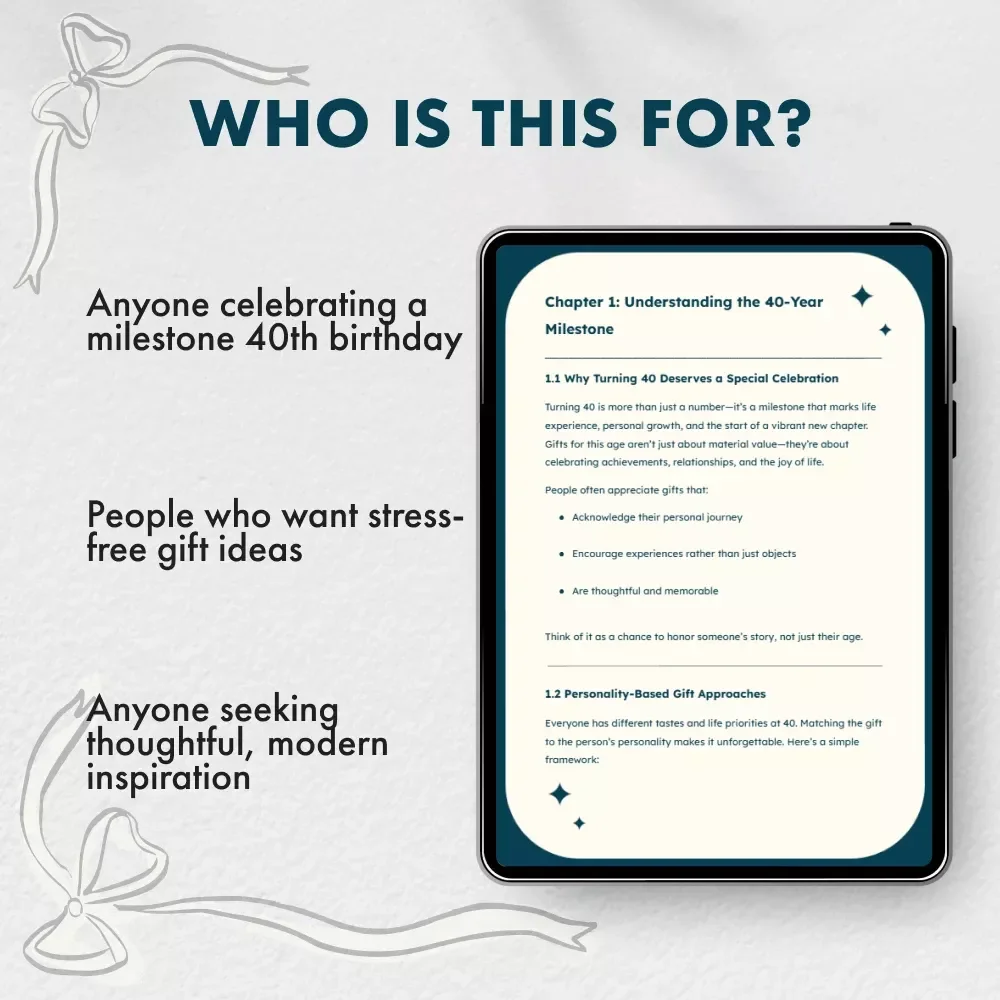 Fabulous at 40: Unique & Thoughtful Birthday Gift Ideas – Ultimate 40th Birthday Gift Ideas Guide for Her & Him | Digital Download