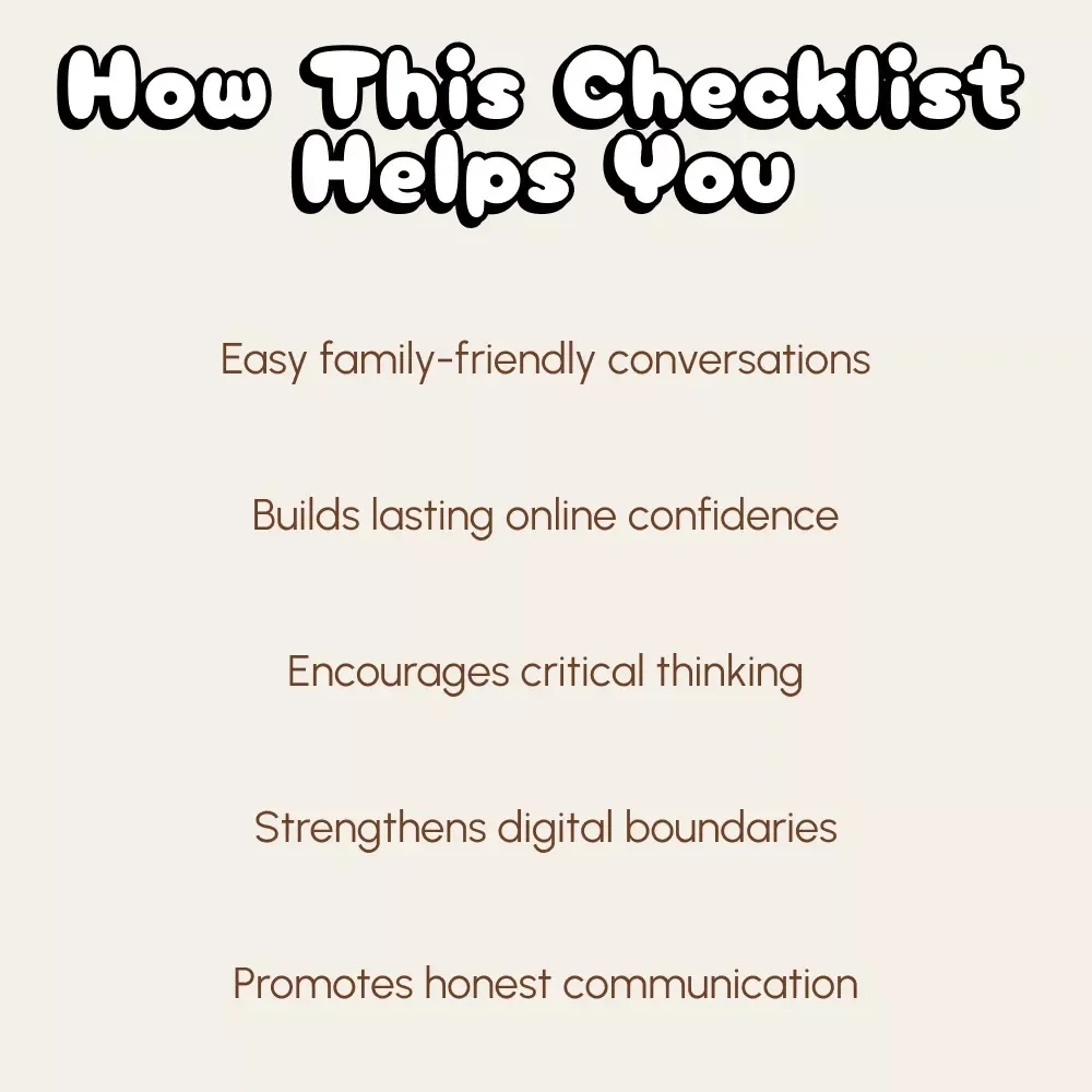 Surf Smart: Your Fun Checklist for Talking to Kids About Online Safety | Printable Digital Download for Parents | How to Talk to Your Child About Online Safety Guide