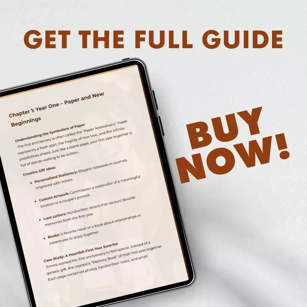 Your Complete Guide to Anniversary Gifts by Year – Digital eBook for Meaningful Anniversary Gift Ideas, Modern & Traditional Gift Inspiration for Every Year of Marriage