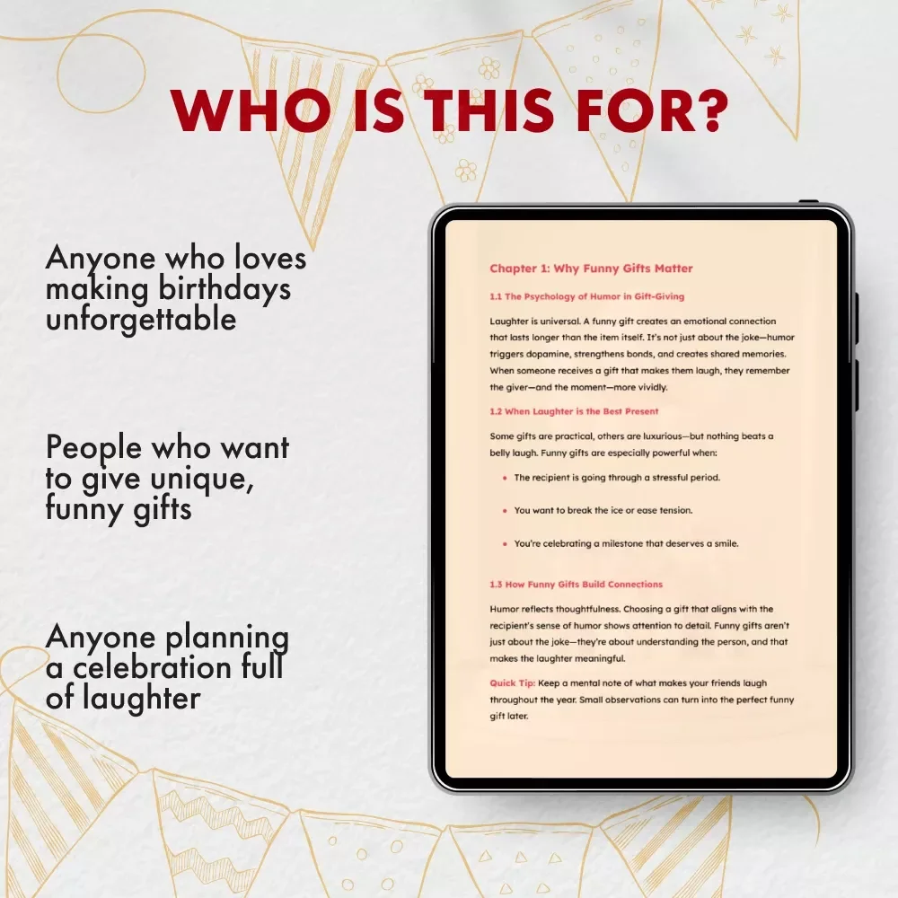 The Ultimate Guide to Funny Birthday Surprises | Funny Birthday Gifts eBook | Digital Download for Creative & Hilarious Gift Ideas
