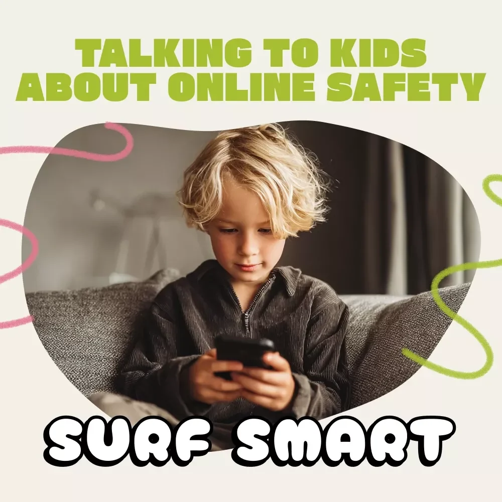Surf Smart: Your Fun Checklist for Talking to Kids About Online Safety | Printable Digital Download for Parents | How to Talk to Your Child About Online Safety Guide