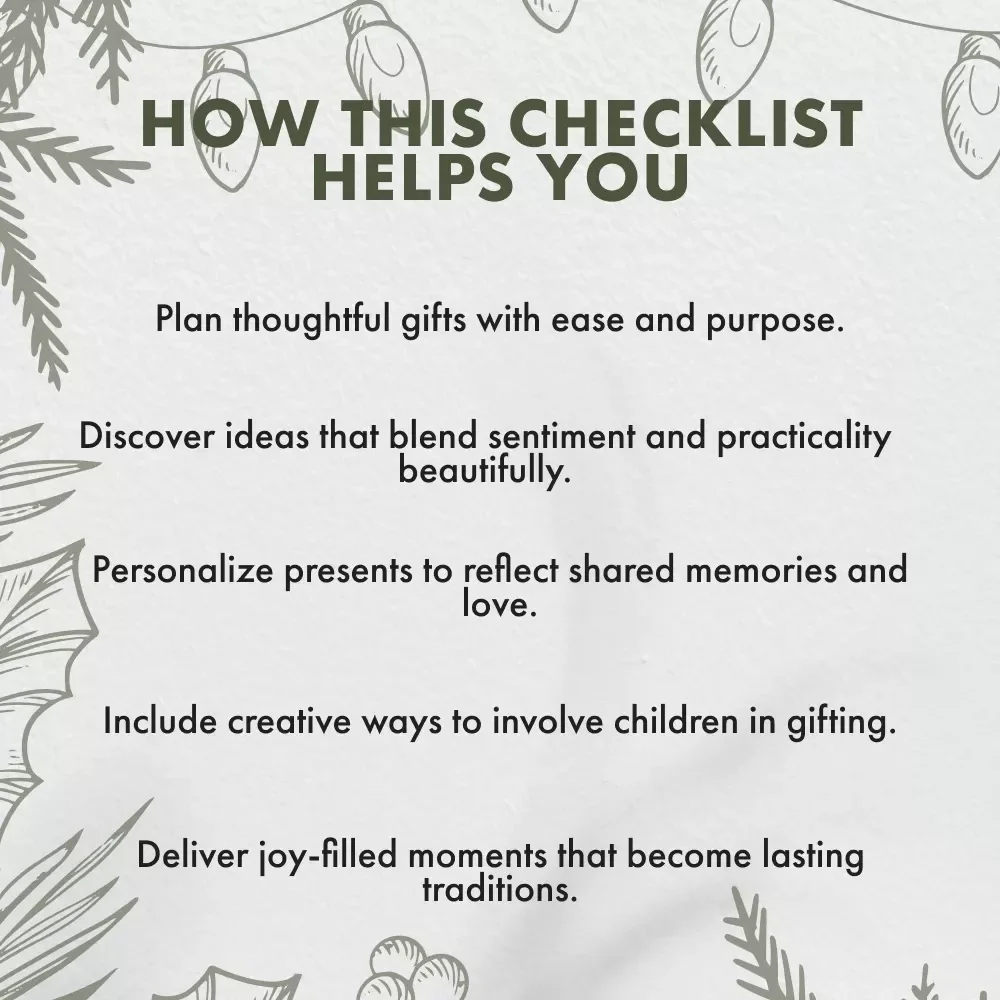 The Heartfelt Christmas Gift Checklist for Grandparents | Printable Digital Download | Thoughtful Christmas Gift Ideas for Grandparents | Holiday Planning Guide for Meaningful Family Gifts