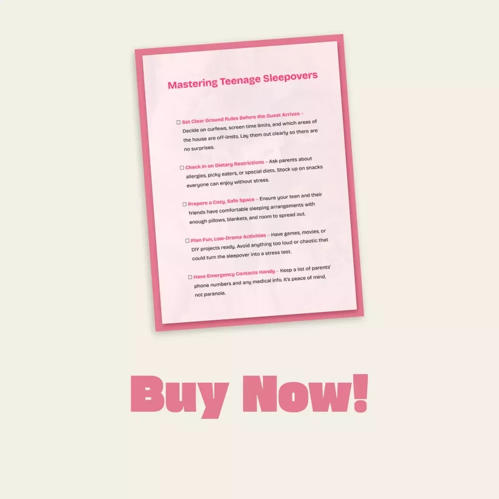 Mastering Teenage Sleepovers | Printable Parenting Guide | Digital Download eBook for Parents | Teen Sleepover Checklist & Hosting Tips