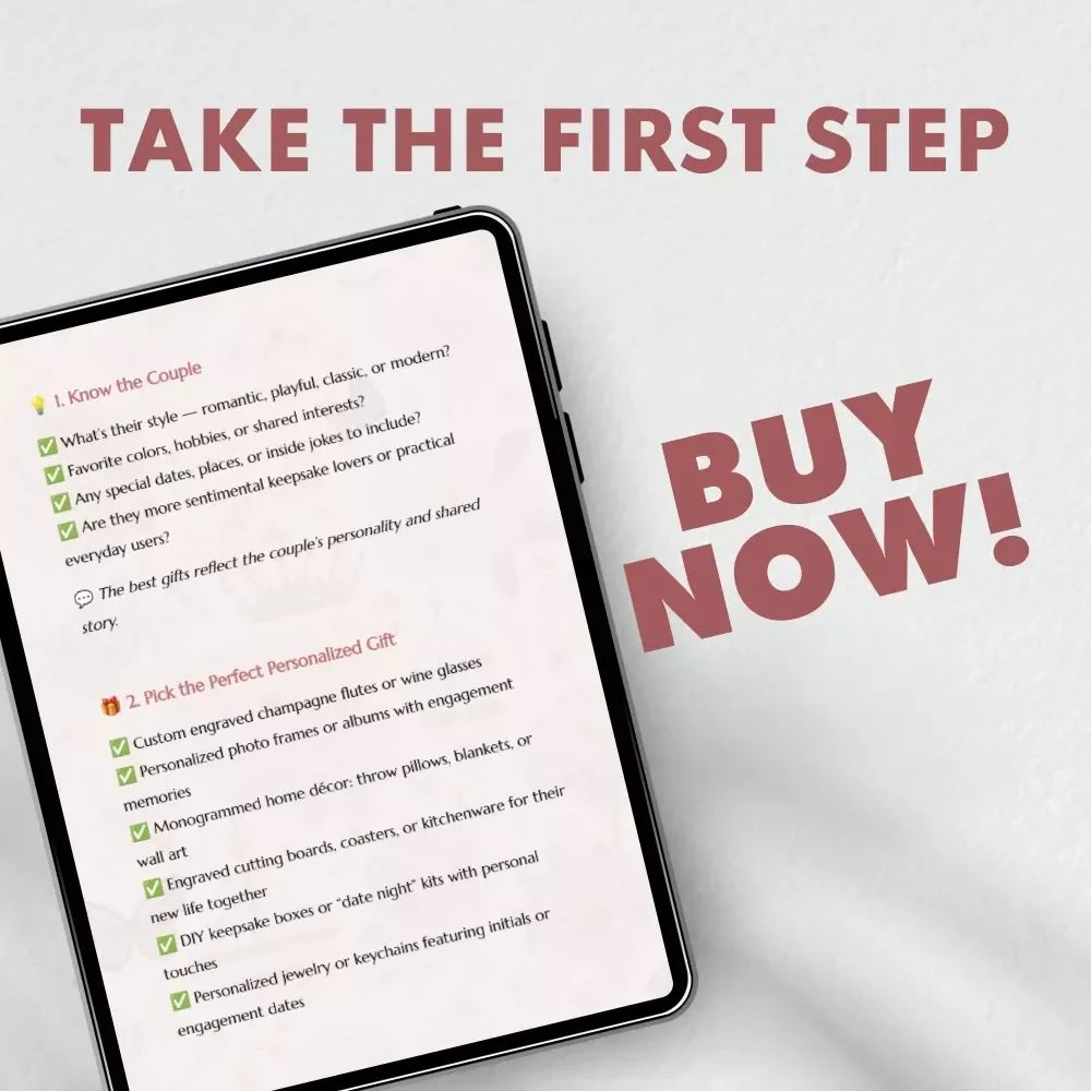 Engagement Gifts That Wow Every Couple | Personalized Engagement Gifts Checklist | Digital Download Guide for Thoughtful Gift-Givers, Wedding Planners & Friends