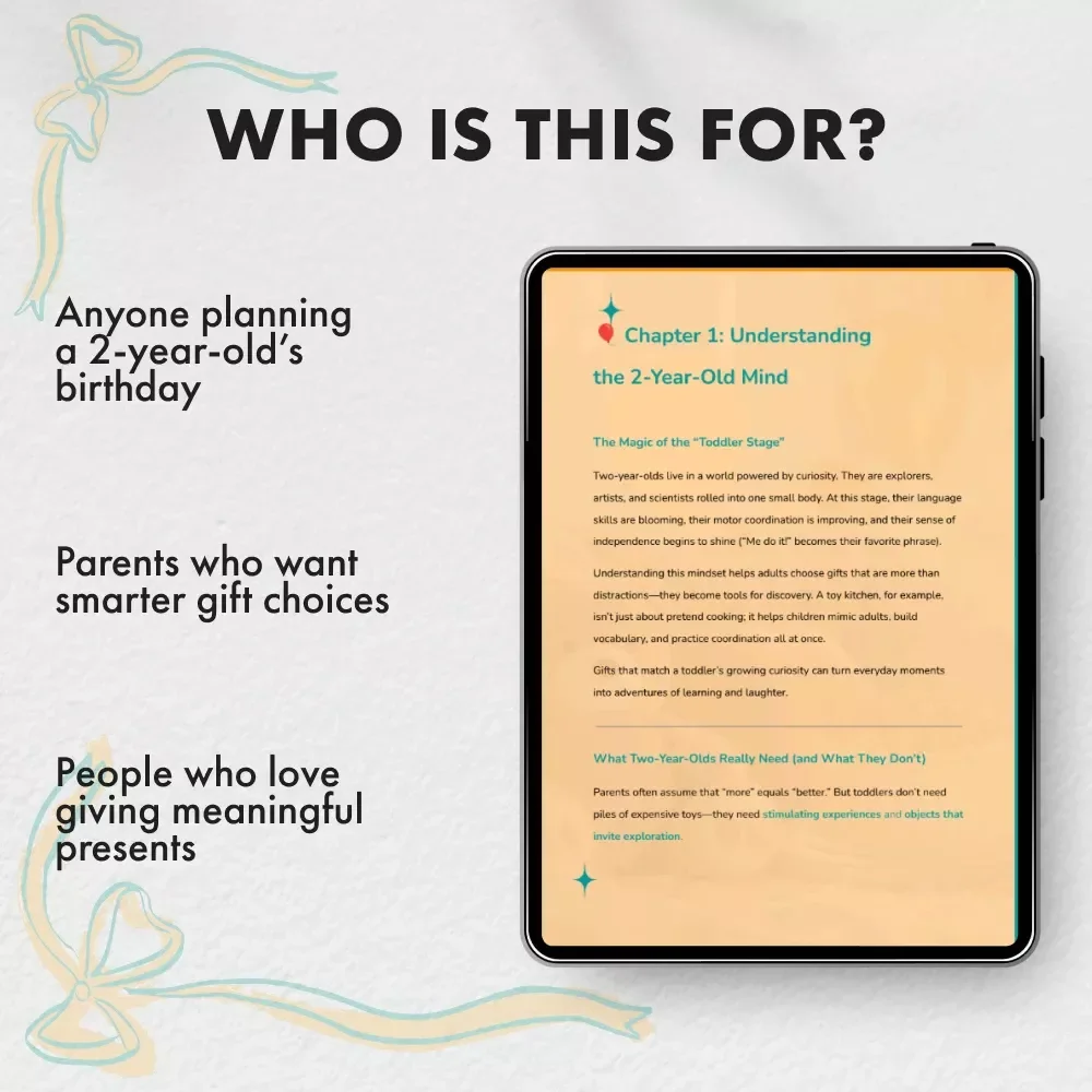 How to Choose the Perfect 2-Year-Old Birthday Gift | Digital Parenting Guide for Thoughtful 2 Year Old Birthday Gifts | Printable eBook for Parents & Gift Givers
