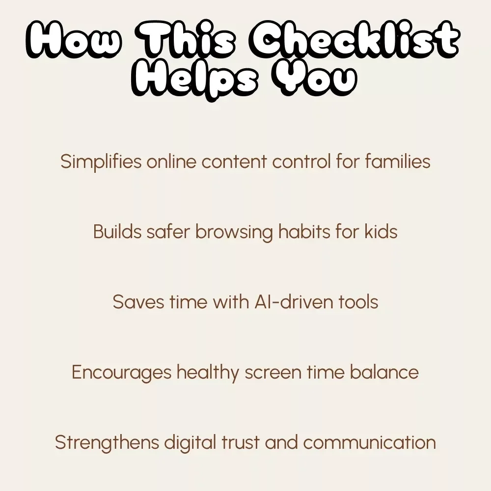 A Checklist to Filter Online Content for Kids with AI | Printable Digital Download | Parental Control & Online Safety Guide for Families
