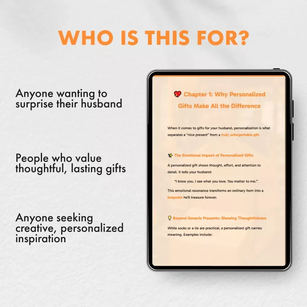 From the Heart Gifts for Your Husband | Personalized Gifts for Husband eBook | Thoughtful Digital Guide for Meaningful Gift Ideas