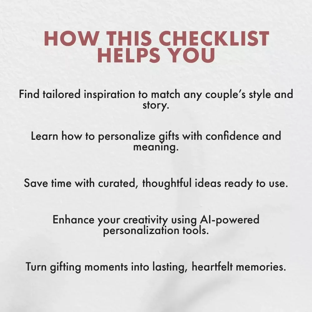Engagement Gifts That Wow Every Couple | Personalized Engagement Gifts Checklist | Digital Download Guide for Thoughtful Gift-Givers, Wedding Planners & Friends