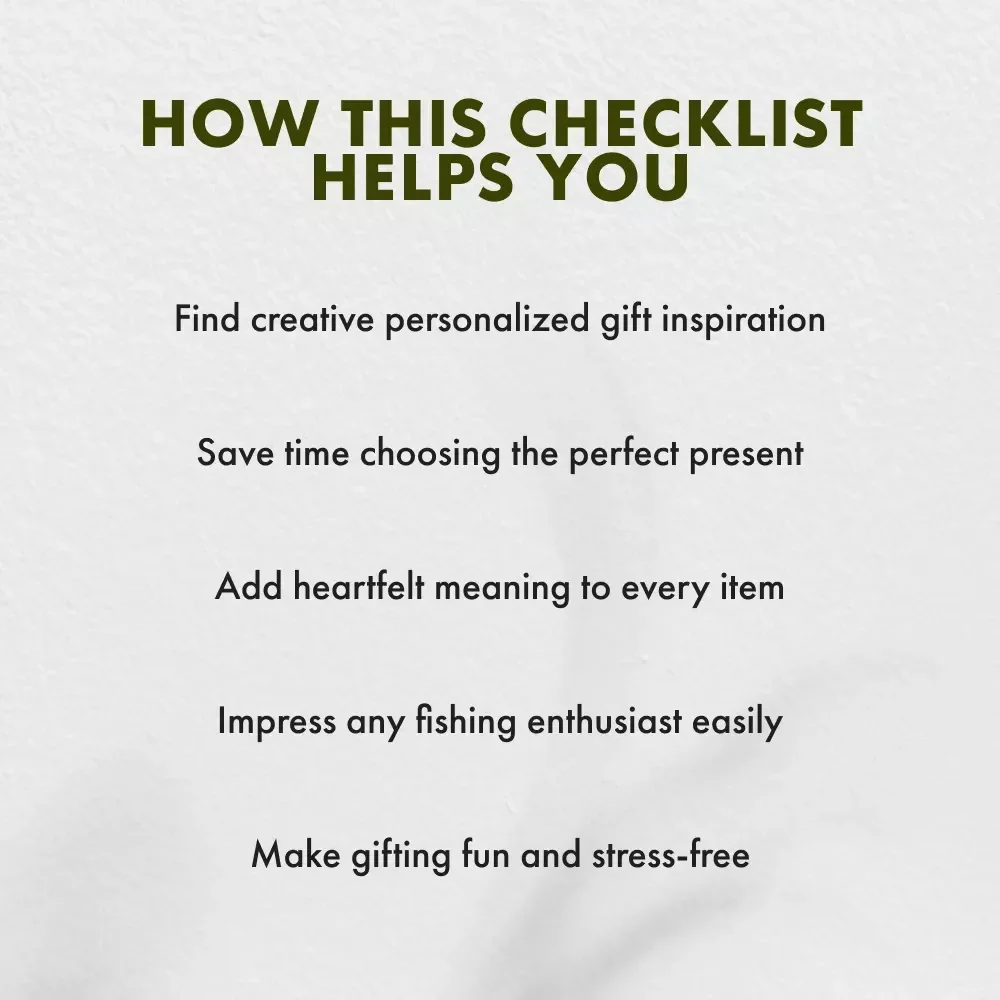 Personalized Fishing Gifts Checklist: Reel in the Perfect Catch | Printable Fishing Gift Ideas | Digital Download for Anglers & Fishermen