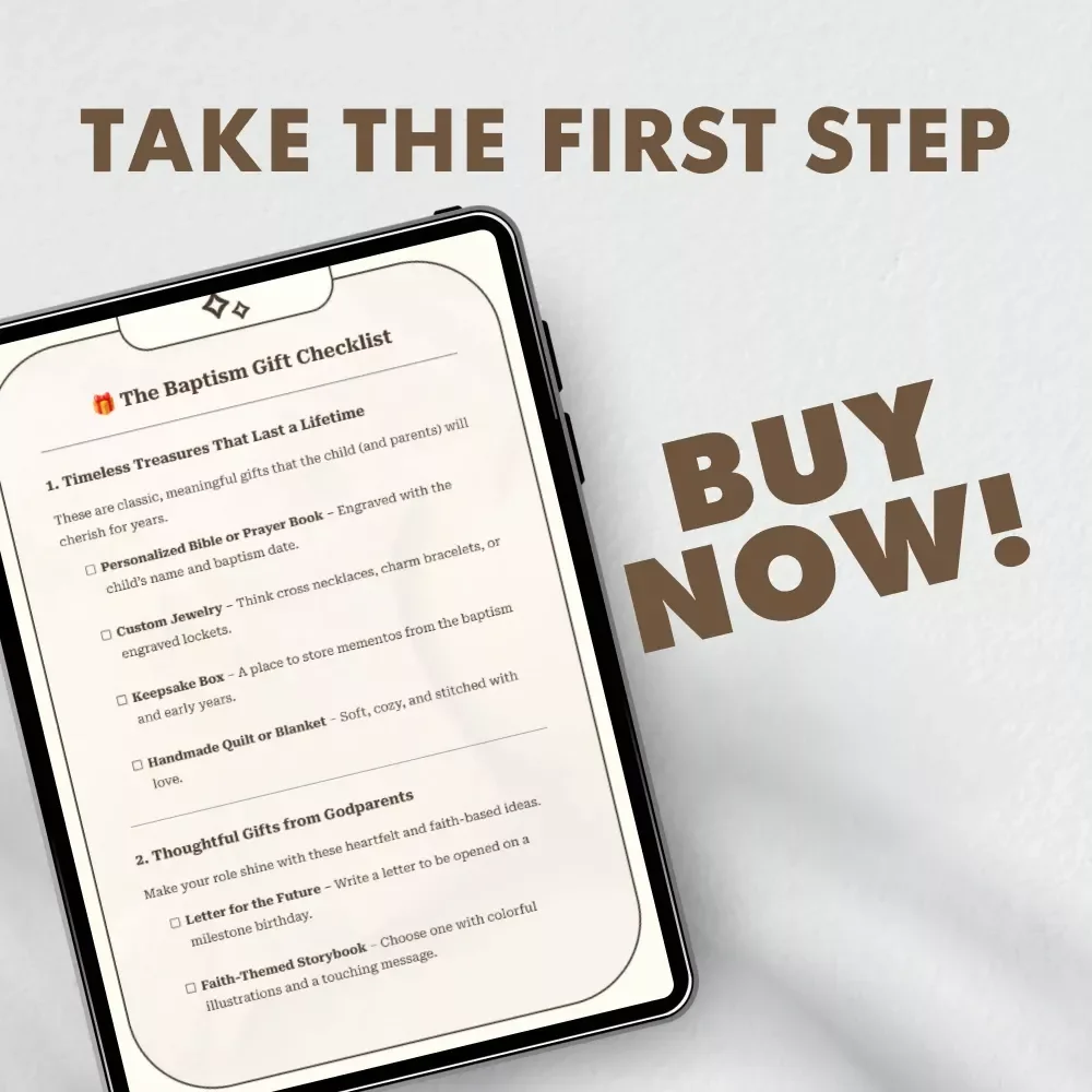 The Baptism Gift Checklist | Printable Baptism Gift Ideas Guide for Godparents, Family & Friends | Digital Download
