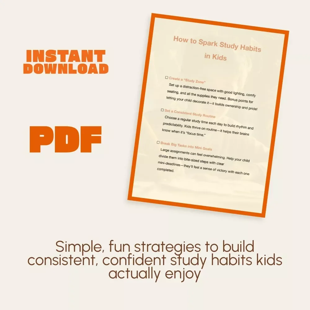 How to Spark Study Habits in Kids – Printable Checklist for Parents | Digital Download | How to Encourage Good Study Habits in Kids