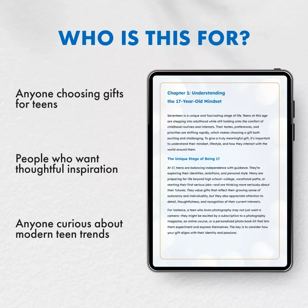 Seventeen & Thriving: Gifts That Inspire – A Thoughtful Guide to Choosing the Best Gifts for 17 Year Olds | Digital Download eBook for Parents, Teens & Gift-Givers