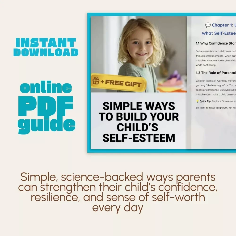 Simple Ways to Build Your Child’s Self-Esteem | Parenting Guide for Confidence & Connection | Digital Download | How to Support Your Child's Self-Esteem eBook
