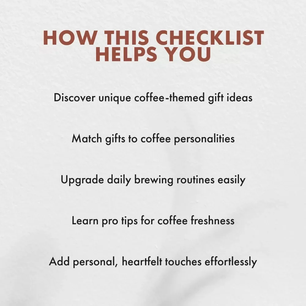 Brew Up the Perfect Surprise | Printable Checklist for Creating the Ultimate Gift for Coffee Lover | Digital Download Coffee Gifting Guide