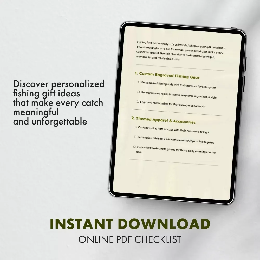 Personalized Fishing Gifts Checklist: Reel in the Perfect Catch | Printable Fishing Gift Ideas | Digital Download for Anglers & Fishermen