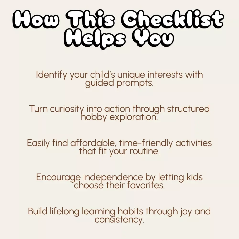 AI Hobby Matchmaker: A Fun Checklist to Discover Your Child’s Next Passion! | Digital Parenting Guide | How to Use AI to Suggest Hobbies for Your Child | Printable Family Activity Checklist