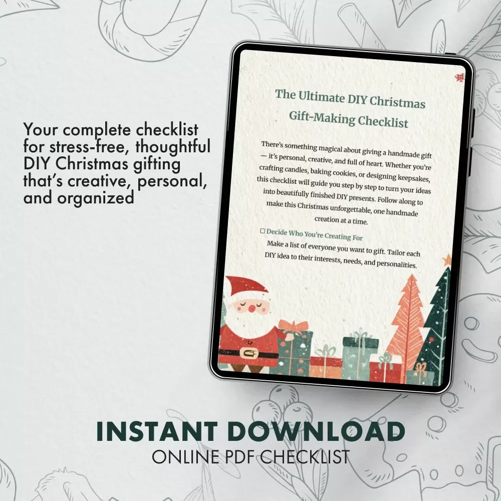 The Ultimate DIY Christmas Gift-Making Checklist | Printable Holiday Planner | Digital Download for Handmade Holiday Gifts | DIY Christmas Gifts Organization Guide